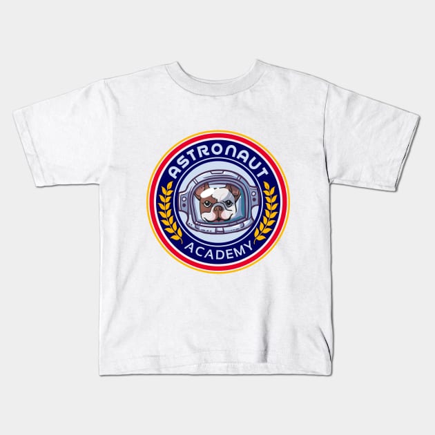 French Bulldog Astronaut Academy Kids T-Shirt by UNDERGROUNDROOTS